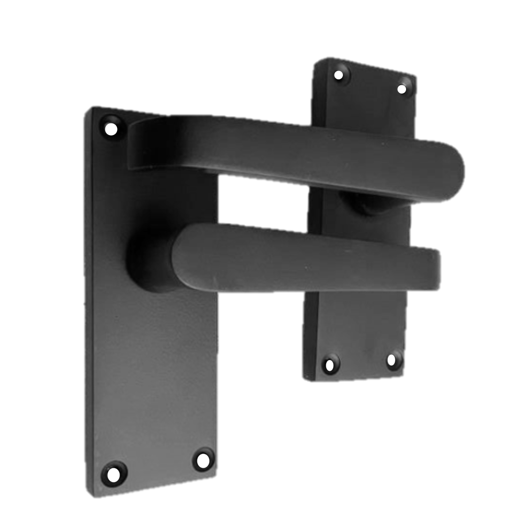Door Handles  Internal & External Victorian Straight Lever Latch Matt Black x4+
