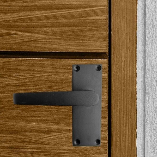 Door Handles  Internal & External Victorian Straight Lever Latch Matt Black. 1 +