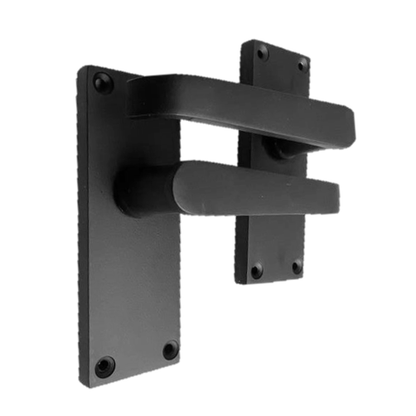Door Handles  Internal & External Victorian Straight Lever Latch Matt Black x4+