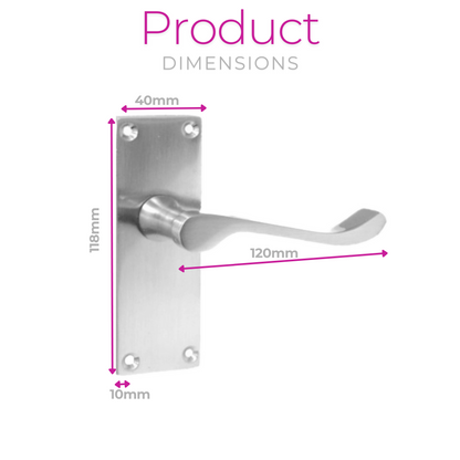 Door Handles Satin Chrome Victorian Scroll lever Latch Modern Handles 4 Pairs