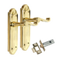 Brass Finish Ashford Style Ashworth  Scroll Interior Door Handles Lever Latch +