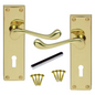 Lock Door Handles Modern Brass Plated Victorian Scroll Interior Door Handle x1