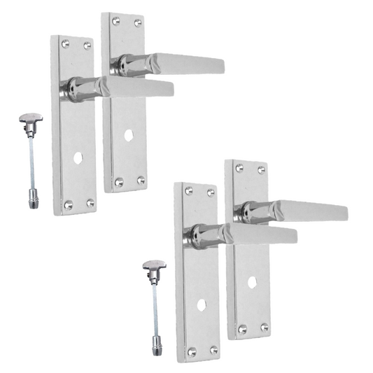 Chrome Door Handles Interior Bathroom Door Handles Victorian Straight Handlesx2.