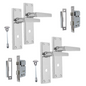 Victorian Straight Chrome Bathroom Interior Door Handles+3 Lever Mortise Lockx2.
