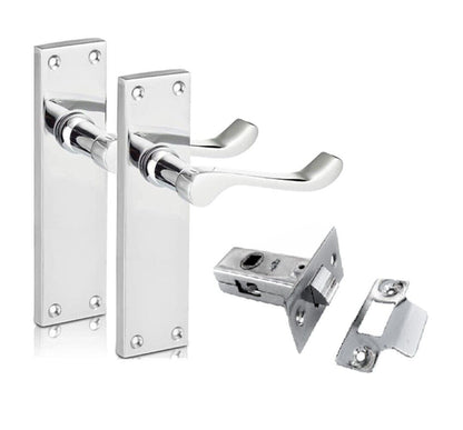 Modern Victorian Chrome Door Handles,Victorian Scroll Lever Latch Door Handles1+
