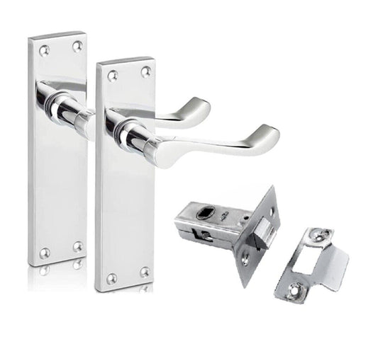 Modern Victorian Chrome Door Handles,Victorian Scroll Lever Latch Door Handles1+