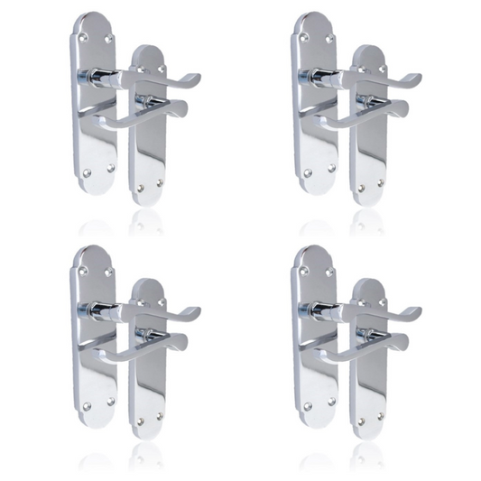 Silver Door Handles Interior Door Handles - Victorian Scroll Polished Chrome 4