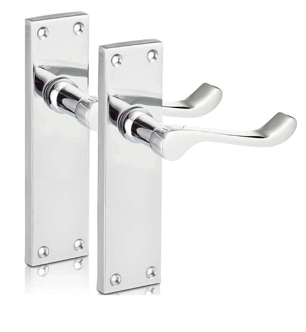 Modern Victorian Chrome Door Handles,Victorian Scroll Lever Latch Door Handles1+