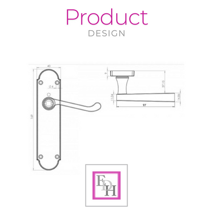 Silver Door Handles Interior Door Handles - Victorian Scroll Polished Chrome 4