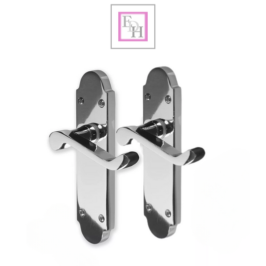 Silver Door Handles Interior Door Handles - Victorian Scroll Polished Chrome 1