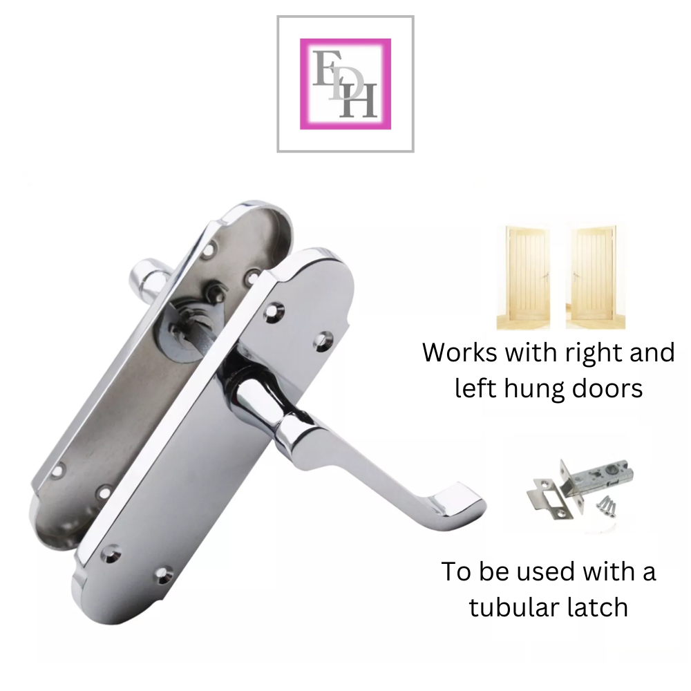 Silver Door Handles Interior Door Handles - Victorian Scroll Polished Chrome 4