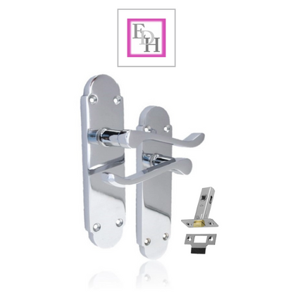 Silver Door Handles Interior Door Handles - Victorian Scroll Polished Chrome 1