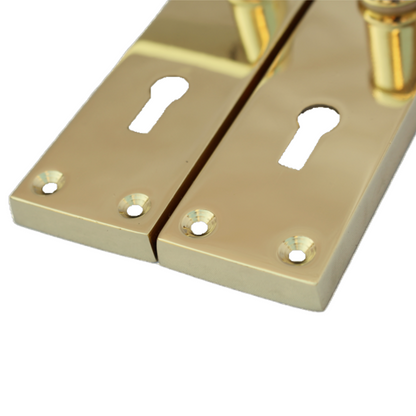 Brass Door Handles Interior Door Lock Handles - Victorian Straight Lock Handles+