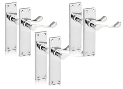 Modern Victorian Chrome Door Handles, Victorian Scroll Lever Latch Door Handles1