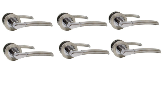 Epsom Door Handle Internal Chrome & Satin Duo Door Handles- 6 sets