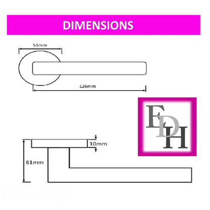 Epsom Door Handle Internal Chrome & Satin Duo Door Handles- 6 sets