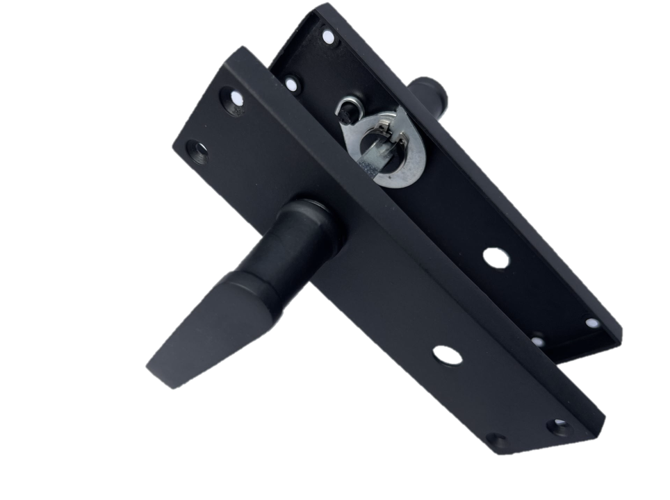 Victorian Straight Matt Black Bathroom Interior Door Handles+Bathroom SASH Lock2