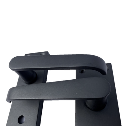 Victorian Straight Matt Black Bathroom Interior Door Handles+Bathroom SASH Lock2