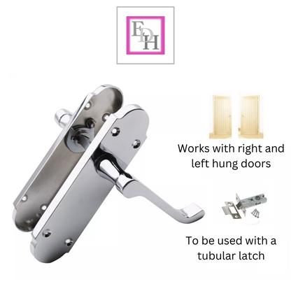 Silver Door Handles Interior Door Handles - Victorian Scroll Polished Chrome x4+
