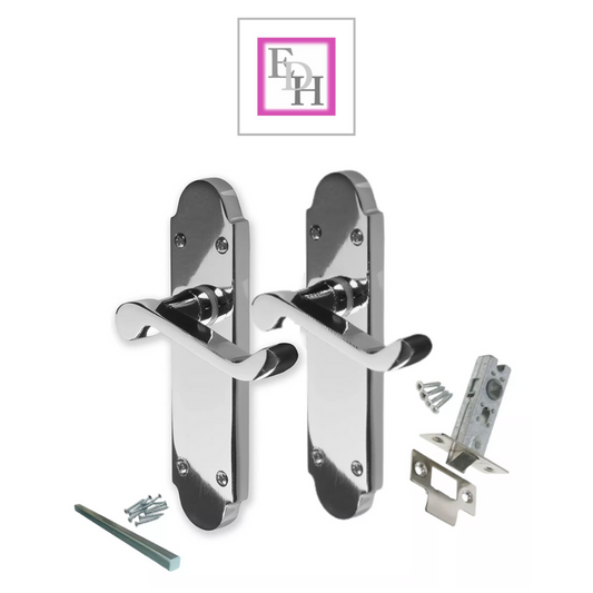 Silver Door Handles Interior Door Handles - Victorian Scroll Polished Chrome x1+