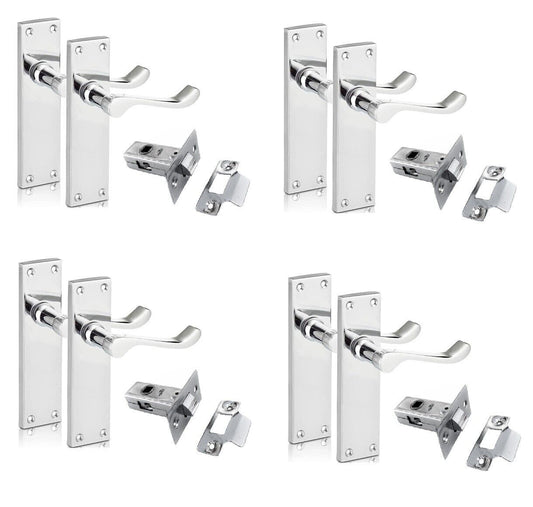 Modern Victorian Chrome Door Handles,Victorian Scroll Lever Latch Door Handles4+