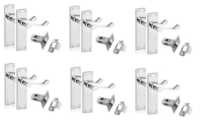 Modern Victorian Chrome Door Handles,Victorian Scroll Lever Latch Door Handles6+