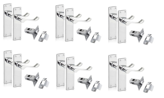 Modern Victorian Chrome Door Handles,Victorian Scroll Lever Latch Door Handles6+