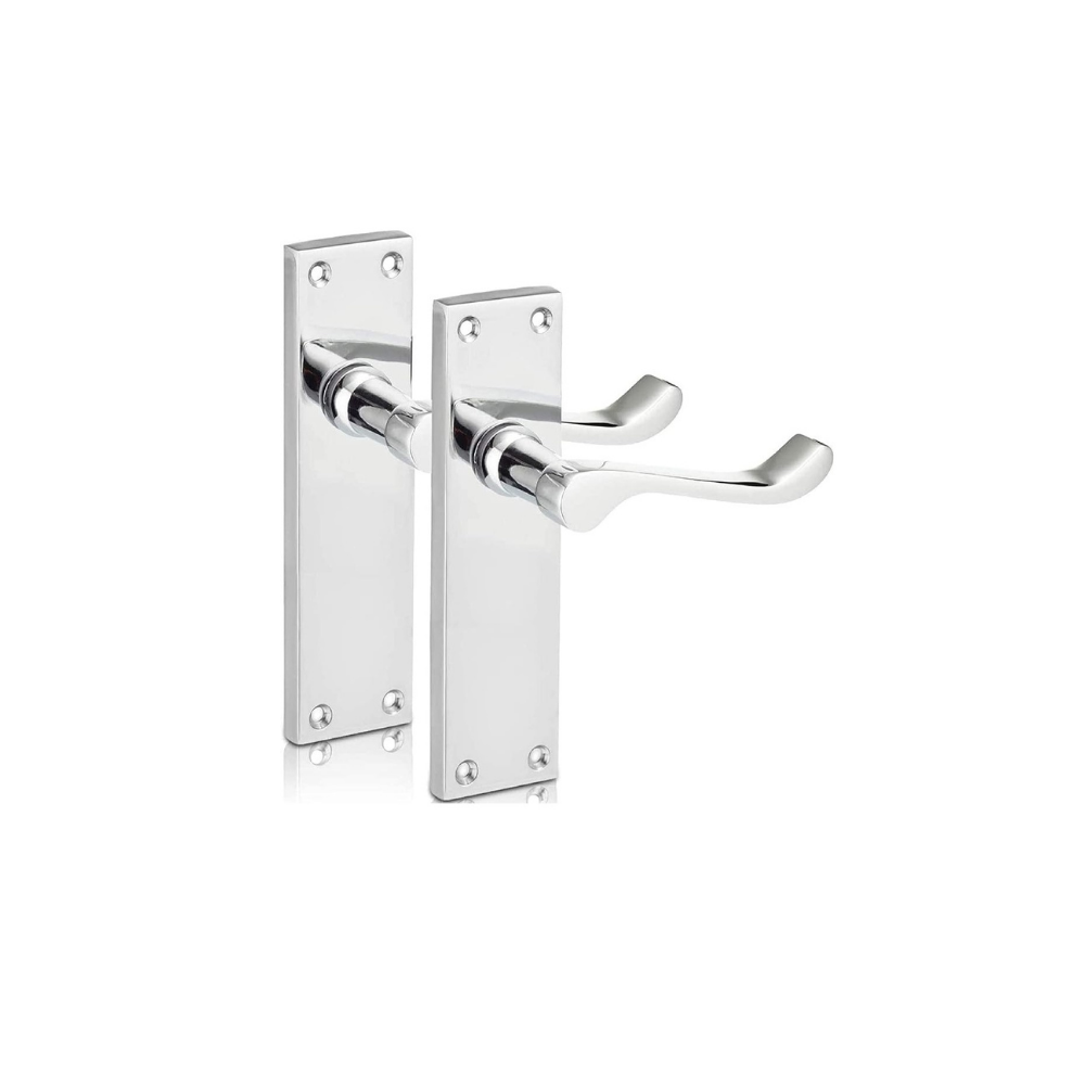 Modern Victorian Chrome Door Handles, Victorian Scroll Lever Latch Door Handles6