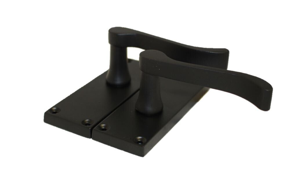 Matt Black Victorian Scroll Door Handle Lever Latch, Modern Handle + Latch x 6