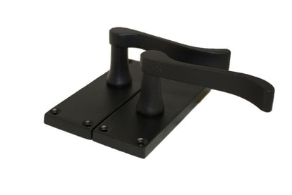 Matt Black Victorian Scroll Door Handle Lever Latch, Modern Handle + Latch x 6