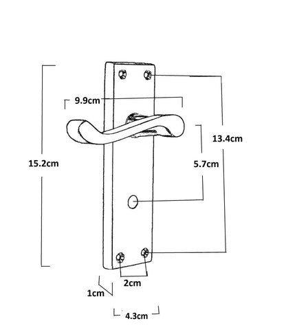 Victorian Black Bathroom Door Handle Set - 1 Pair Classic Black Interior Door