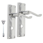 Chrome Bathroom Victorian Style Door Handle Privacy Lock 2 Pairs
