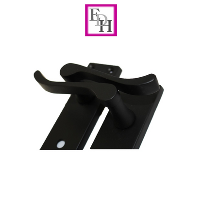 Matt Black Modern Victorian Scroll Bathroom Door Handles and Bath Lock 1 Pair