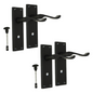 Victorian Black Bathroom Door Handle Set - 2 Pairs Classic Black