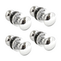 Polished Chrome Round Door Knob Set Including Tubular Latch - Victorian Style