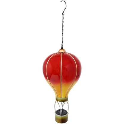 Large Flame Red Solar Hot Air Balloon – Outdoor Hanging LED Light for Garden