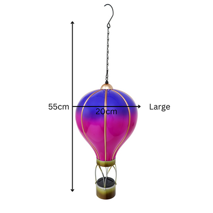 Large Violet Solar Hot Air Balloon – Outdoor Hanging LED Light for Garden+ Patio