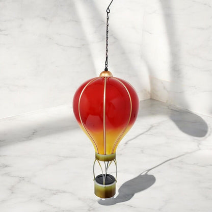 Large Flame Red Solar Hot Air Balloon – Outdoor Hanging LED Light for Garden