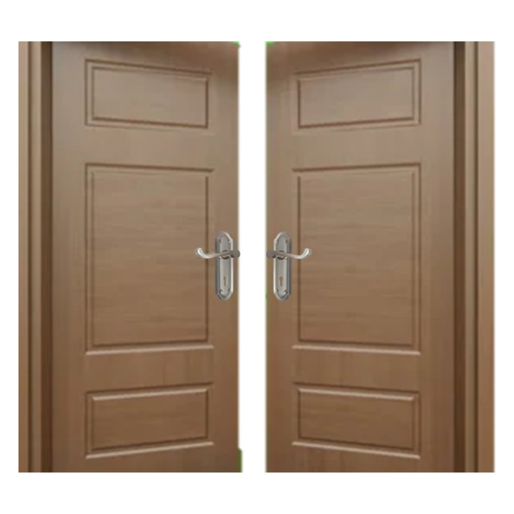 Premium Satin Nickel Internal Lock Door Handle Set+3 Lever Mortice Sash Lock, 2 Pairs