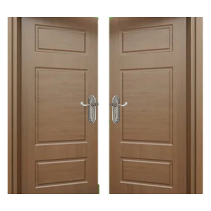 Premium Satin Nickel Internal Lock Door Handle Set+3 Lever Mortice Sash Lock, 2 Pairs