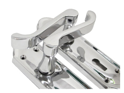 Ashford Victorian Scroll Door Handles – Polished Chrome Internal Lock Handle Set