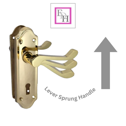 Askworth Brass Plate Internal Lock Door Handles+ 3 Lever Mortice Sash Lock-170mm