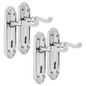 Polished Chrome Lock Door Handles Ashford Ashworth Victorian Scroll Door 170mm