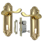 Askworth Brass Plate Internal Lock Door Handles+ 3 Lever Mortice Sash Lock-170mm