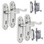 Ashford Victorian Scroll Door Handles – Polished Chrome Internal Lock Handle Set