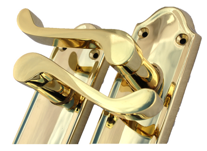 Askworth Brass Plate Internal Lock Door Handles+ 3 Lever Mortice Sash Lock-170mm