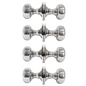 Chrome Polished Round Door Knob Set – Heavy Reeded Style Sprung Handles 4 Pairs