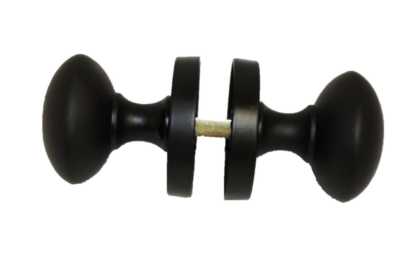 Matt Black Round Door Knob Set Including Tubular Latch - Modern Victorian Style1