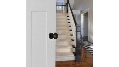 Matt Black Round Door Knob Set Including Tubular Latch - Modern Victorian Style1