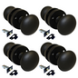 Matt Black Round Door Knob Set Including Tubular Latch - Modern Victorian Style4
